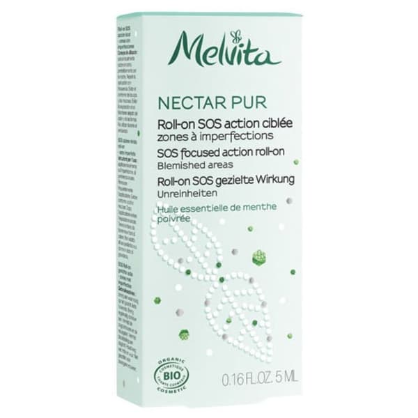 Roll-on SOS - MELVITA - Nectar Pur - 5ml - Eterisk myntaolja - Kombination och fet hud