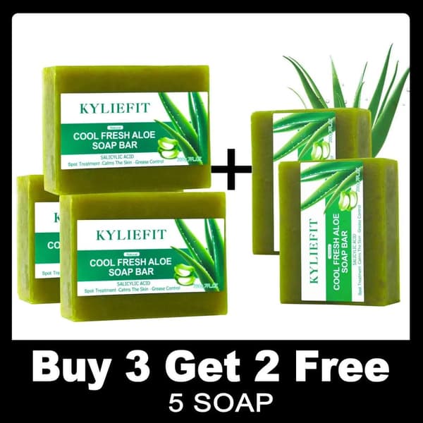 Aloe Vera-tvål, Akne-reducering, Fuktgivande formula,Köp 3, få 2 gratis