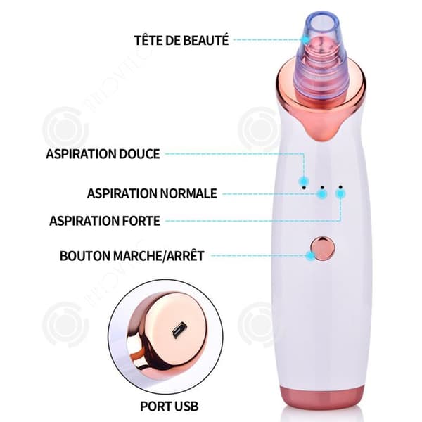 INN Blackhead Dammsugare 5 i 1 porrengöring Uppladdningsbar Blackhead Extractor Ansiktshudscrubber Hudskrubber
