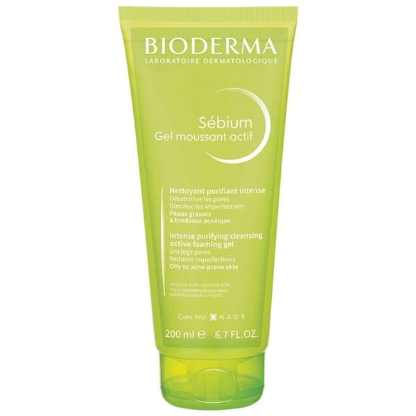 Bioderma Sébium Rengörande Gel Purifierande Anti-Aknehud Ansikte Blandad till Fet Hud 200 ml
