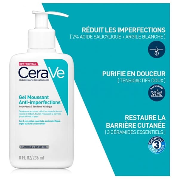 Gel Moussande Anti-Imperfectioner - CeraVe - 236ml - Icke komedogen - Fet hud - Akne