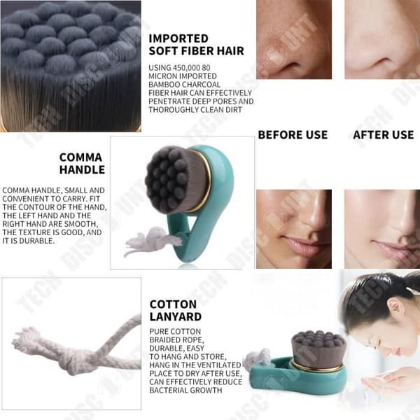 TD® Manuell ansiktsrengöring borste rengöring djup massage makeup remover vattentät hygien ta bort smuts exfoliera