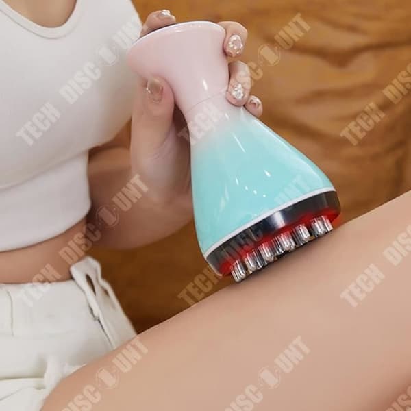 TD® 9-hastighets elektrisk Meridian Gua Sha-borste Rött ljus Uppvärmning buken Vibration Elektrisk skrapmassager