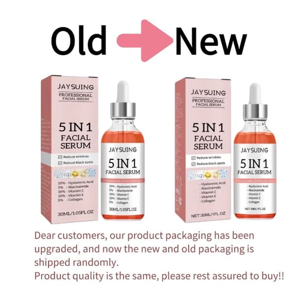 5 In 1 Fade fine lines Kiinteyttävä kasvoseerumi Kosteuttava kirkastava vitamiini