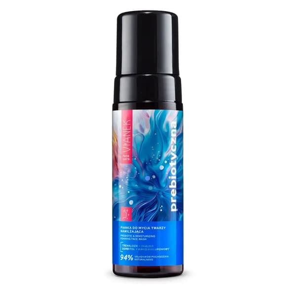 VIANEK Prebioottinen kosteuttava kasvojenpesuvaahto trehaloosilla, 150 ml
