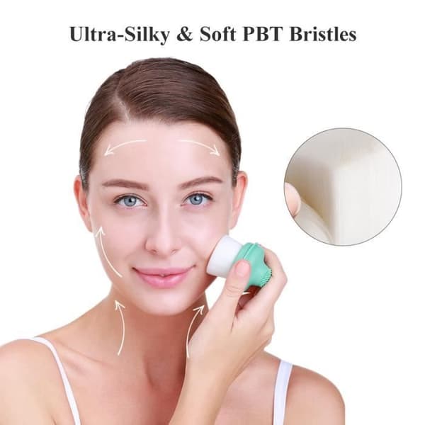 TOUCHBeauty 2 i 1 ansiktsrengöringsborste i silikon med bekväm bas AG-1762