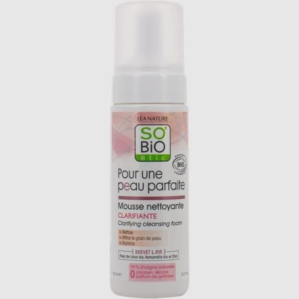SO'BiO ETIC Rengöringsskum För perfekt hud - 150 ml