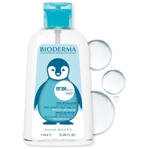 Mikelläruvska - BIODERMA - ABCDerm H2O - 1L - Hypoallergenisk - Känslig hud