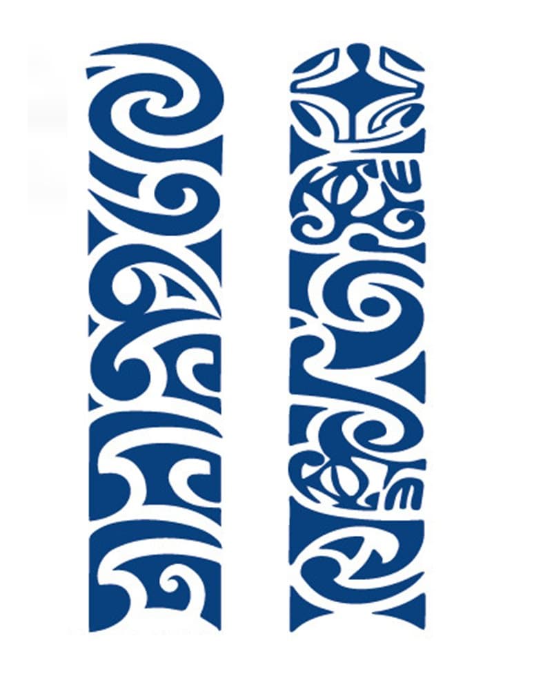 Låtsastatuering 2 olika motiv Blå