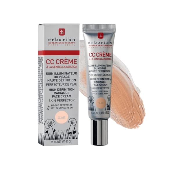 ERBORIAN CC Creme à la Centella Asiatica SPF 25 Clair 15 ml - korrigerande tonad kräm med Centella Asiatica, neutral ljusbeige
