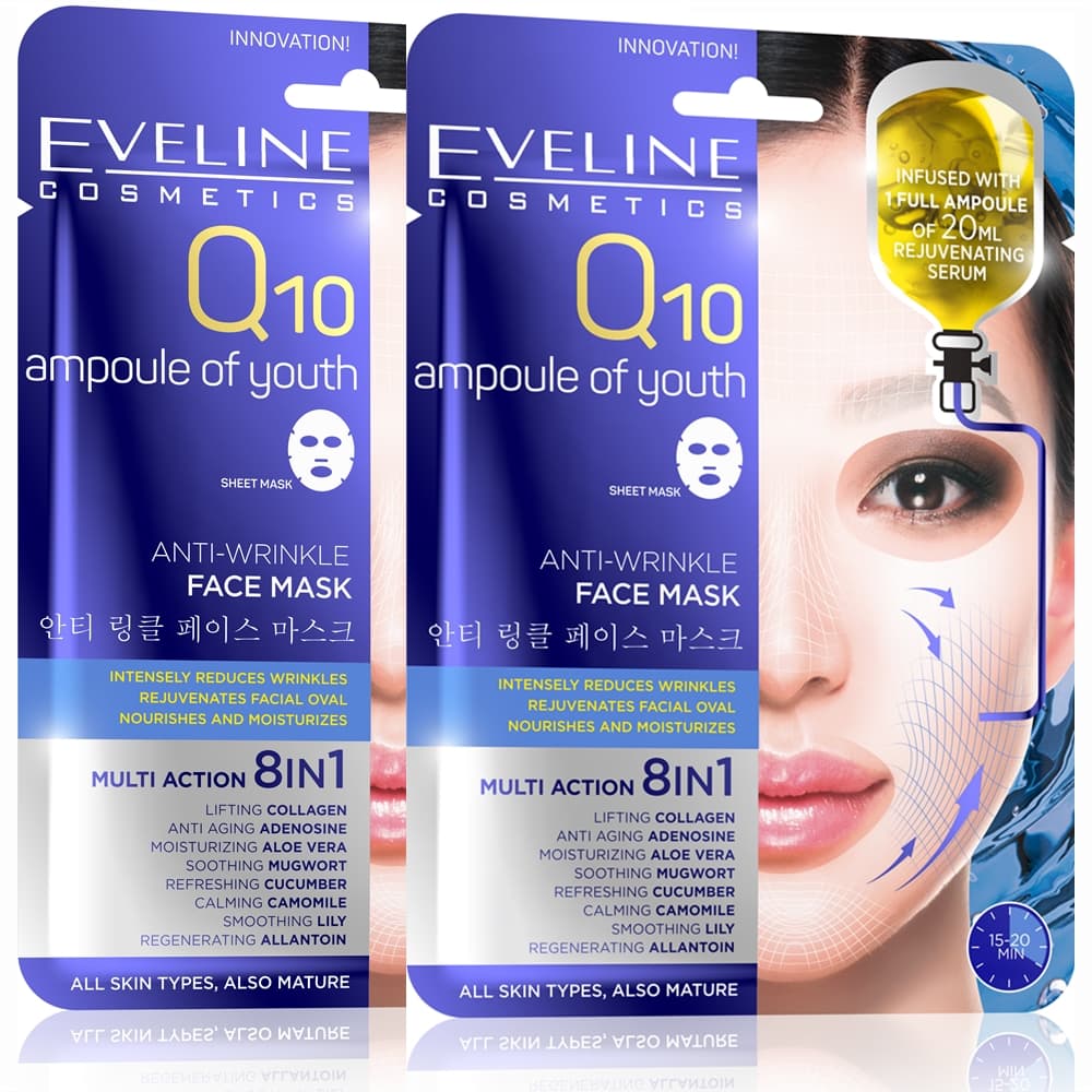 2*1st Eveline Q10 Anti-Wrinkle Face Sheet Mask