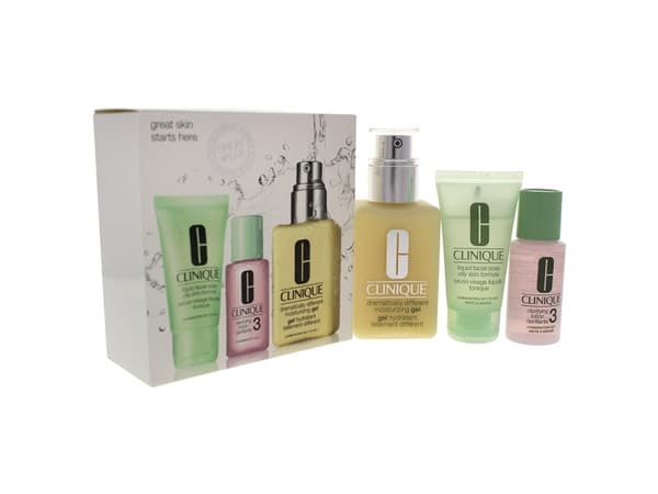 Clinique ansiktstvätt Great Skin (W) 30ml + rengöringsmjölk 30ml + återfuktande creme naturlig 125ml