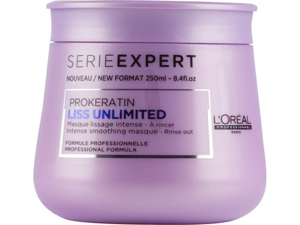 L'Oréal Paris Serie Expert Liss Unlimited Professional Mask 250ml, Kvinder, Uregerligt hår, Sort, Blond, Brun, Kastanje, Rød, 250 ml, Anti-frys, Besk