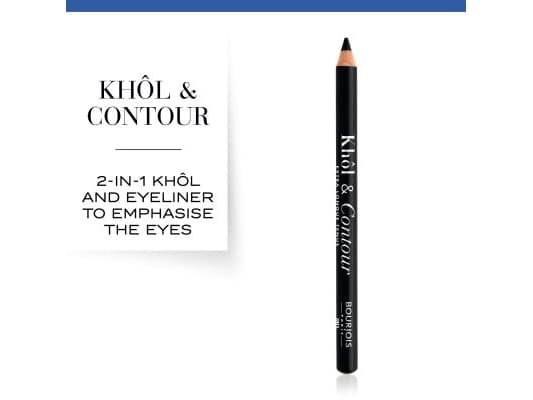 Bourjois 2-in-1 Khôl and Contour Eyeliner and Eye Pencil 1 Noir-Issime, 1.2g