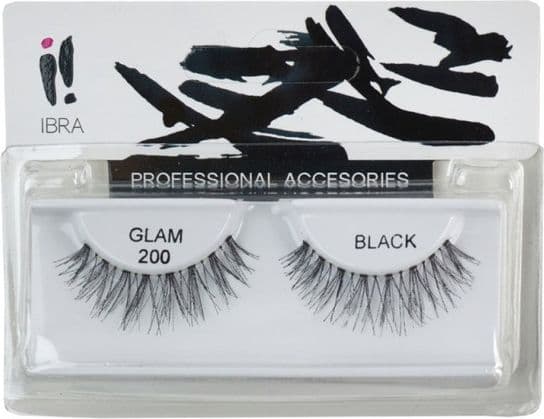 IBRA_Pair of false eyelashes on a strip Glam 200 Black