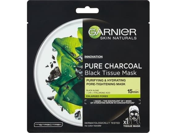 Garnier Skin Naturals Pure Charcoal Black Tissue Sheet Mask - Black Algae 28g