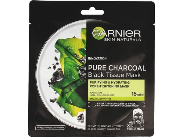 Garnier Skin Naturals Pure Charcoal Black Tissue Sheet Mask - Black Algae 28g