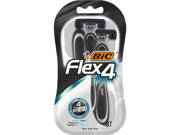 BIC Flex 4, Musta, Harmaa, 3 kpl