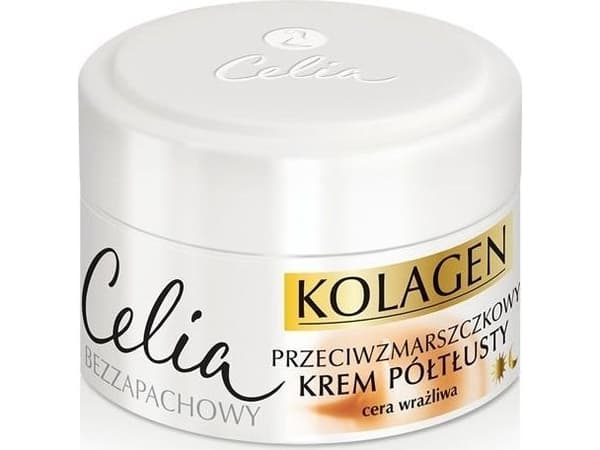 Celia Collagen Series Hajusteeton ryppyjä ehkäisevä puolirasvainen voide herkälle iholle 50 ml
