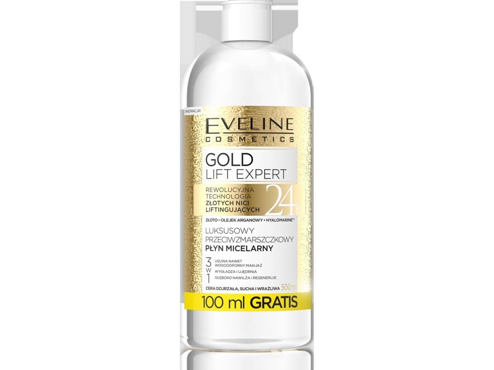 Eveline Gold Lift Expert Luxurious Anti-wrinkle Micellar Water 3in1 500ml