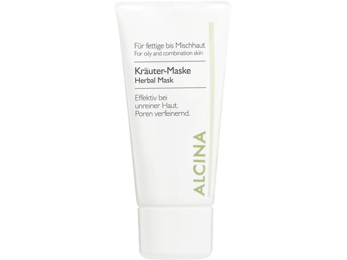 ALCINA Herbal Mask, Kvinna, Blandhy, Fet hud, Motverkar rodnad, 50 ml, Rör, Aqua, Kaolin, Magnesium Aluminum Silicate, Pentylene Glycol, Sorbitol, Pa