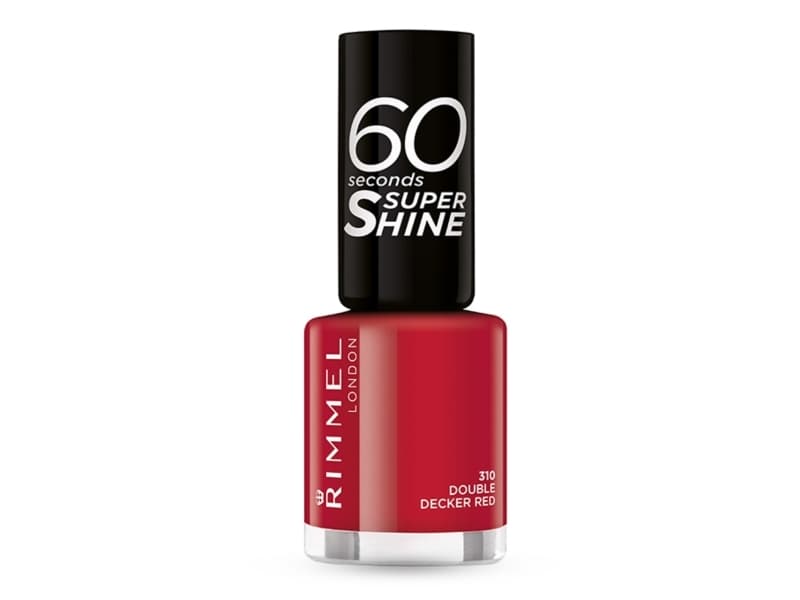 Rimmel 60 Seconds Super Shine Nail Polish, 310 Double Decker Red, Butyl Acetate, Ethyl Acetate, Nitrocellulose, Acetyl Tributyl Citrate, Isopropyl Al