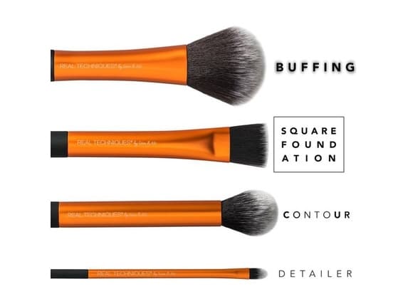 Real Techniques REAL TECHNIQUES_SET Base Flawless Bse Set contouring brush + precise brush + powder or mineral foundation brush + foundation brush +