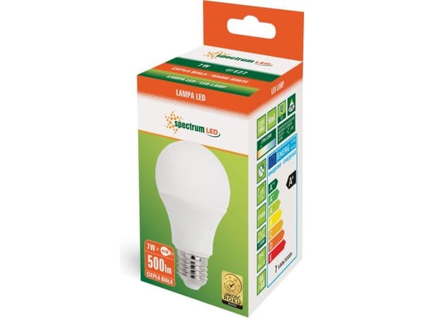 Spectrum LED GLS E-27, 230V, 7W, WW (WOJ13900)