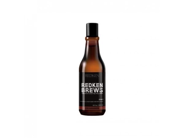 Shampoo, balsam og dusjsåpe Redken Brews 3 i 1, Alle hårtyper, 300ml