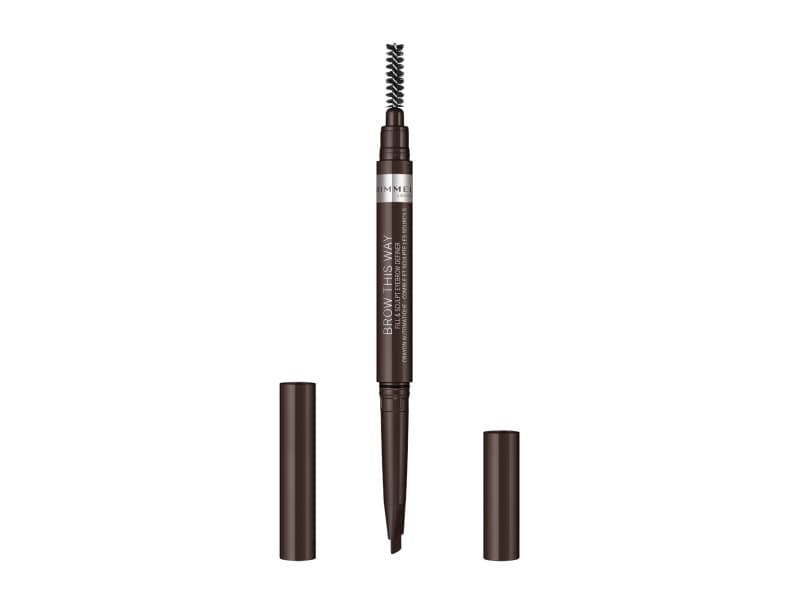 Rimmel Brow This Way 2-in-1 Filler & Fixer, Brun, Dark Brown, 12 h, Cyclopentasiloxane, Trimethylsiloxysilicate, Polyethylene, Dimethicone, Paraffin,