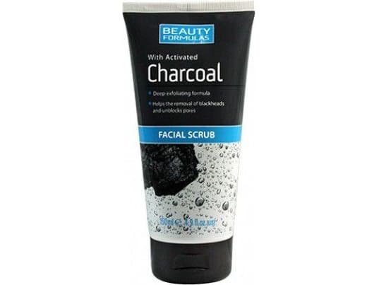 Beauty Formulas Charcoal Dyprensende ansiktsskrubb med aktivt kull 150ml