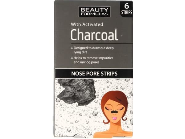 Skjønnhetsformler Charcoal Nose Pore Strips rensende nese strips med aktivt kull 6stk
