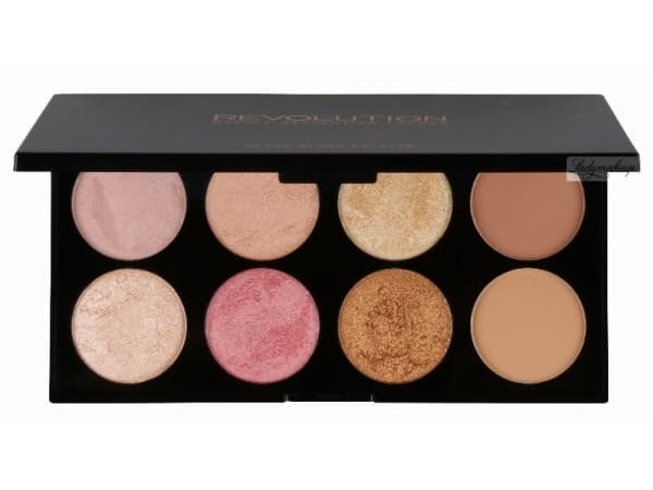 Makeup Revolution Ultra Blush Palette 8 do konturowania twarzy Golden Sugar 2 Rose Gold 13g