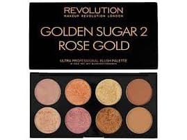 Makeup Revolution Ultra Blush Palette 8 do konturowania twarzy Golden Sugar 2 Rose Gold 13g