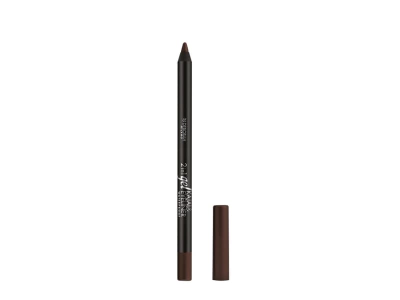 Deborah Milano 2-in-1 Kajal&Eyeliner Gel Pencil, Kohl, Brun, Brown, Penna, Unisex, 8 h