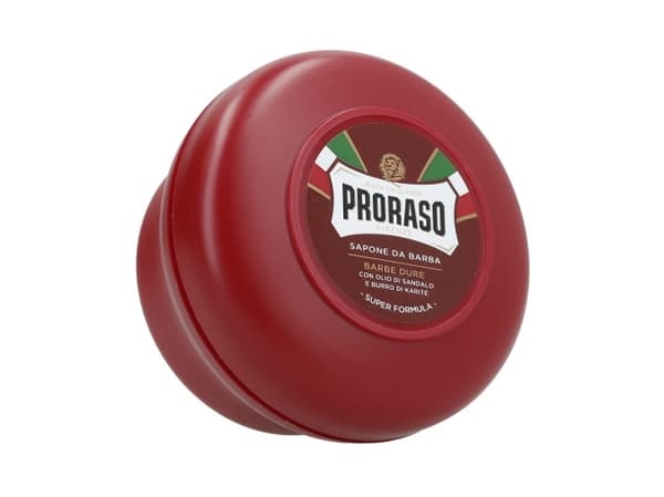 PRORASO_Sapone softening shaving soap in a crucible with sandalwood oil and shea butter 150ml