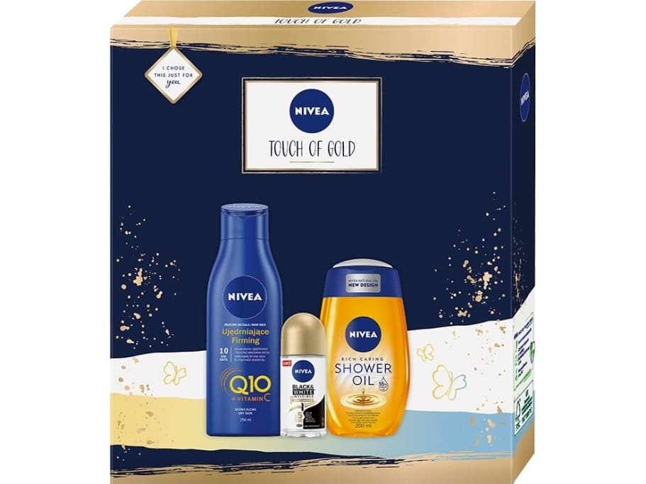 Nivea Nivea Gift set Touch of Gold (body milk 250ml + shower oil 200ml + deo roll-on 50ml)