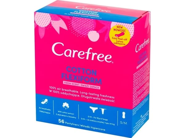 Carefree Carefree Cotton Flexiform Fresh Scent sanitetsbind - frisk duft 1 pakke - 56 stk.