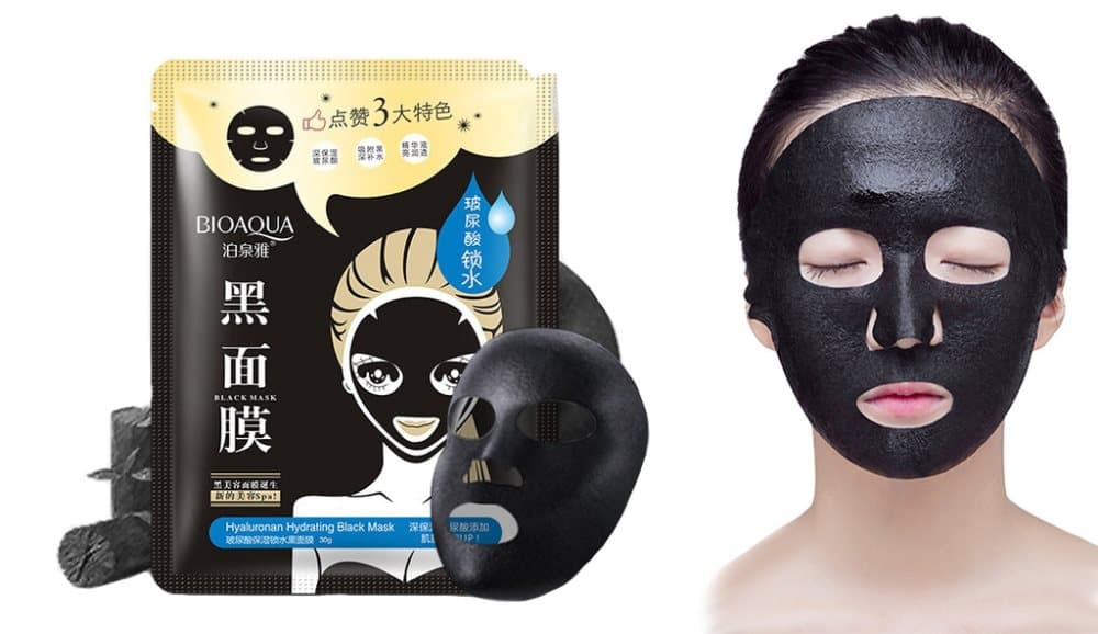 20x BIOAQUA Hyaluronsyrehydrerende sort maske