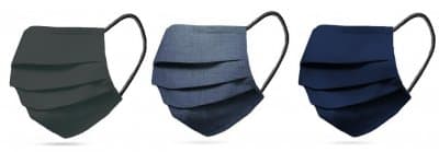 3-PACK Tvättbart Munskydd Mix Svart, Jeans, MarinBlå