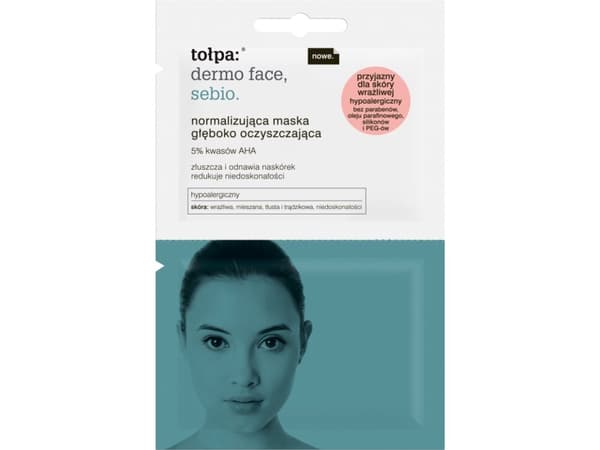 Tolpa sebio, normaliserande djuprengörande mask (dospåse) 2x6 ml