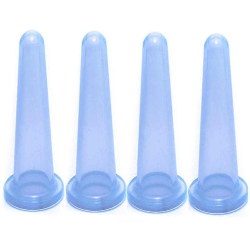 Cupping til behandling og massage af ansigt 4-pack Blue