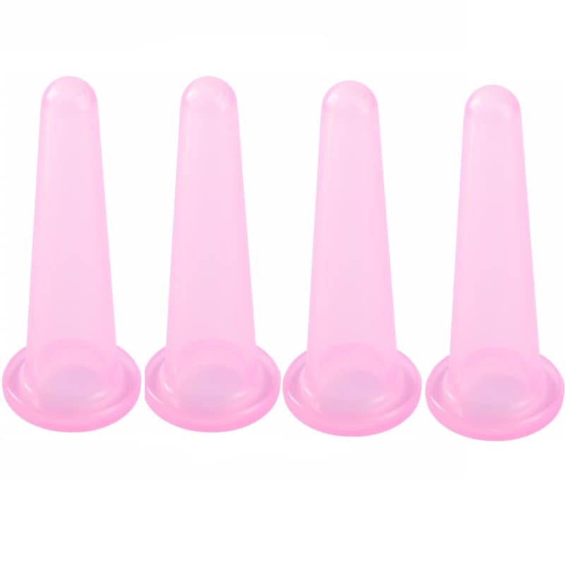 Cupping til behandling & massage af ansigt 4-pack Pink