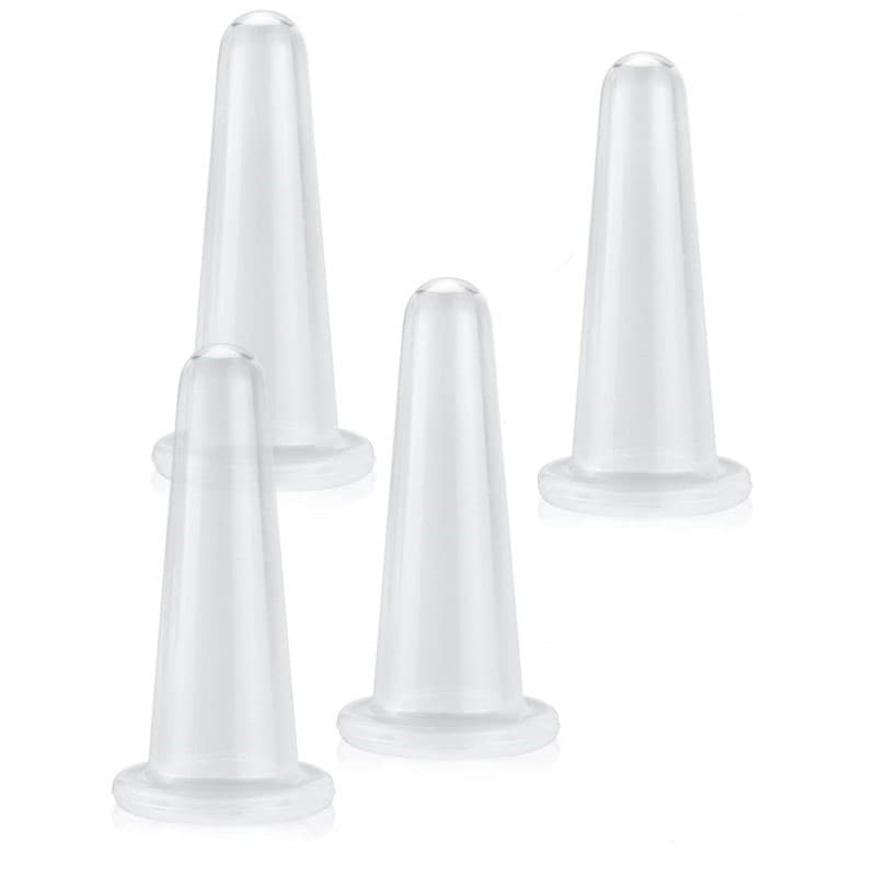 Cupping til behandling og massage af ansigt 4-pack Transparent