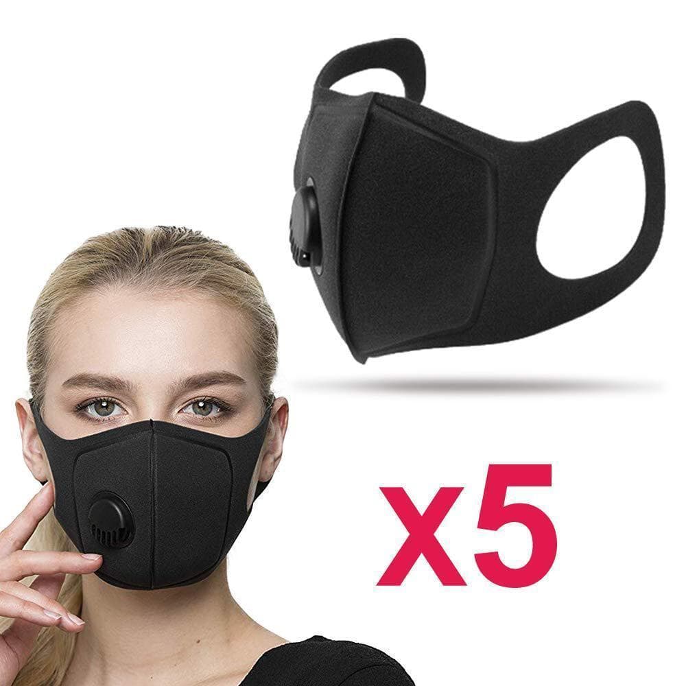 5-pack Tvättbart munskydd med ventil