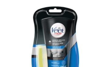 VEET_SET Miesten karvanpoistovoide suihkuherkälle iholle 150ml + sieni