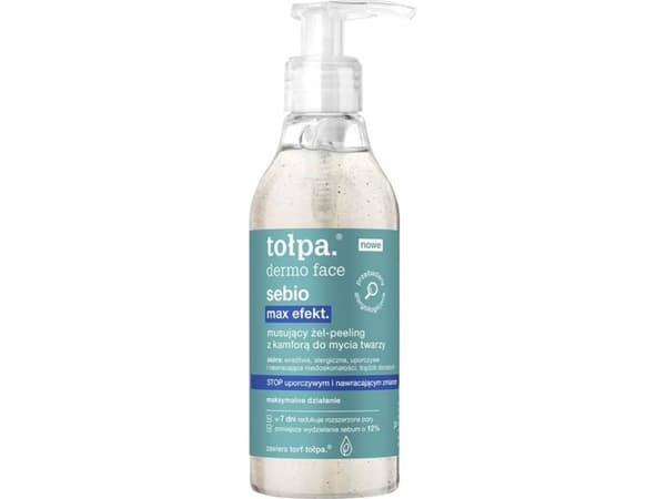 Tolpa Sebio. max effect, effervescent gel - camphor face wash peeling 195 ml