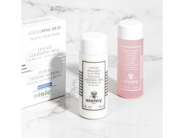 SISLEY SET (DUO DEMAQUILLANT CLEANSING MILK WITH WHITE LILY 100ML + FLORAL TONING LOTION 100ML)