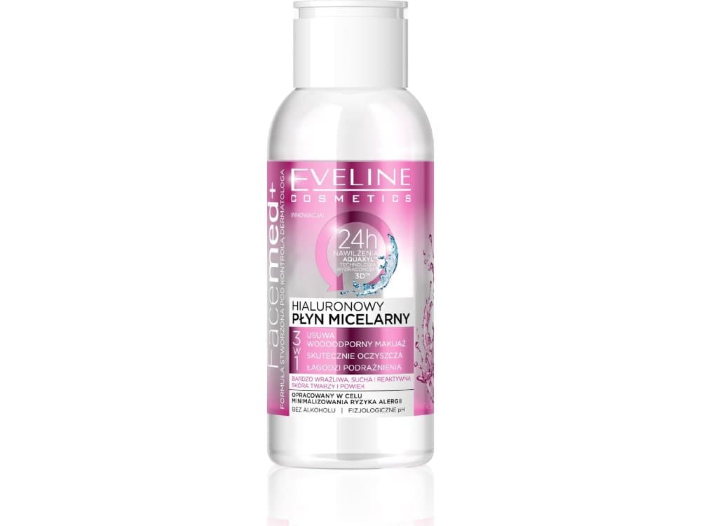Eveline Facemed + Hyaluronic Micellar Water 3in1 - very sensitive and dry skin 100ml - mini