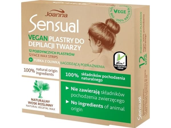JOANNA_Sensuelle hårfjerningsstrimler Vegan naturlig Voks 12 stk.